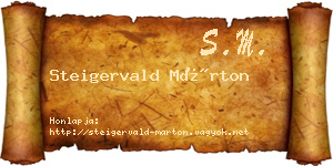 Steigervald Márton névjegykártya